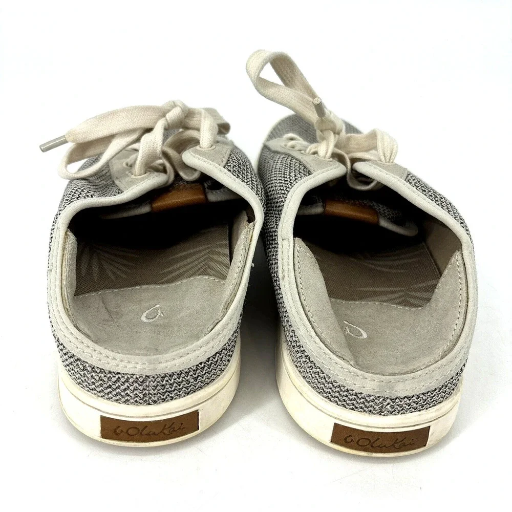 OluKai Pehuea Li Convertible Sneakers Women's 9‎ Grey Mesh Lace Up Comfort Shoes